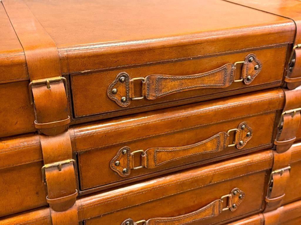 THE PALMER HOME COLLECTION VINTAGE STACKED LUGGAGE CHEST OF DRAWERS - 3