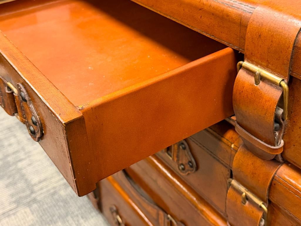 THE PALMER HOME COLLECTION VINTAGE STACKED LUGGAGE CHEST OF DRAWERS - 5