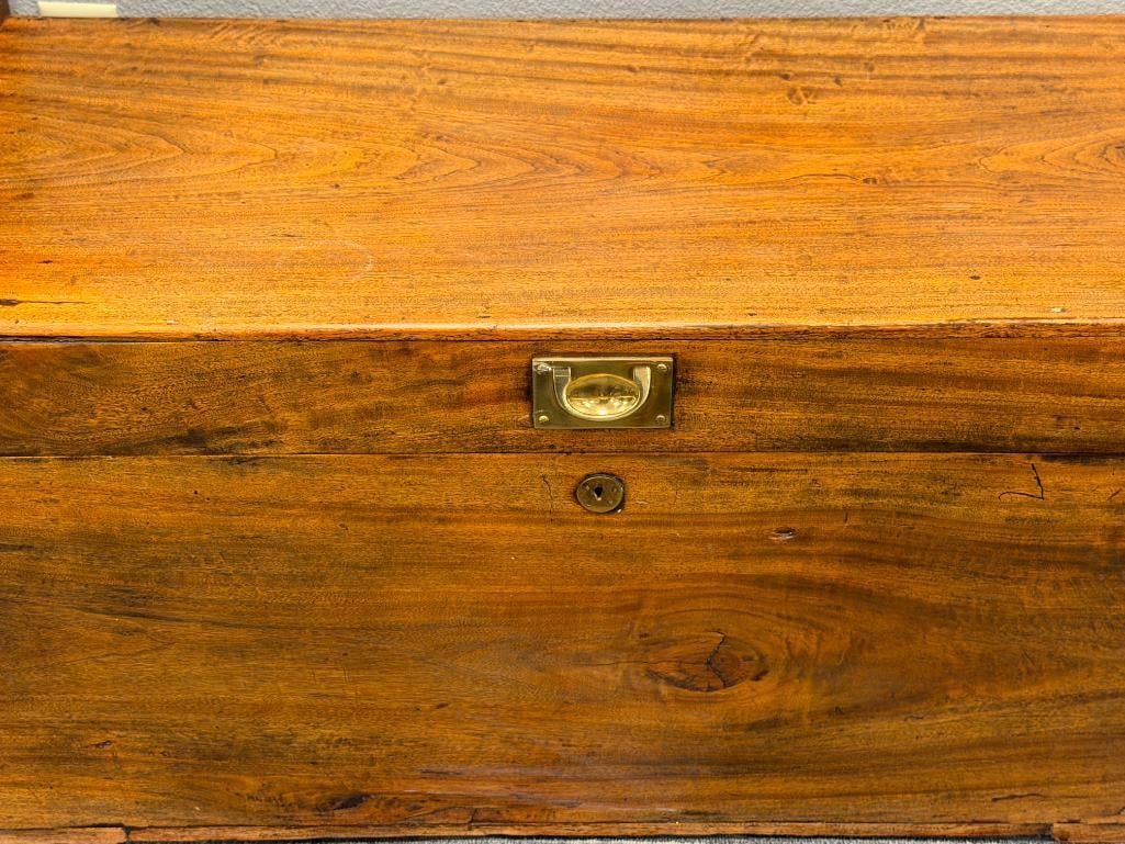 ANTIQUE WALNUT STORAGE CHEST - 2