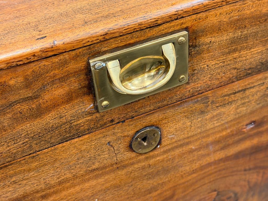 ANTIQUE WALNUT STORAGE CHEST - 4