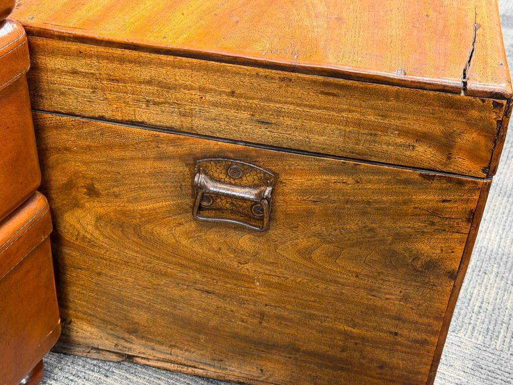 ANTIQUE WALNUT STORAGE CHEST - 5