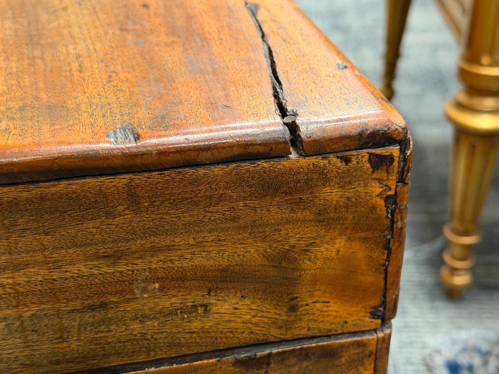 ANTIQUE WALNUT STORAGE CHEST - 6
