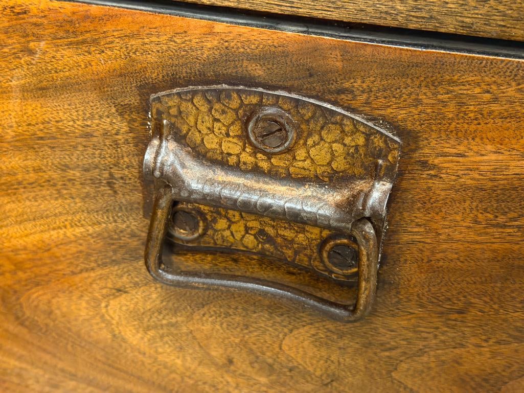 ANTIQUE WALNUT STORAGE CHEST - 7