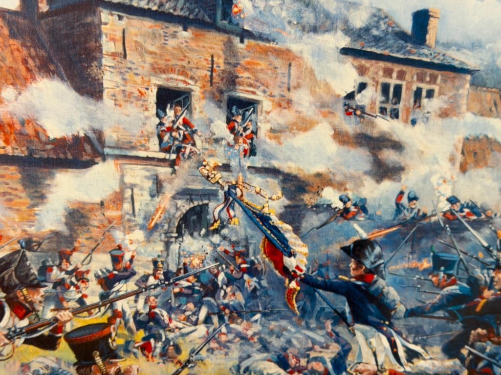 MARK CHURMS LIMITED EDITION PRINT TITLED HOUGOMONT BATTLE OF WATERLOO NAPOLENIC WAR SCENE - 4