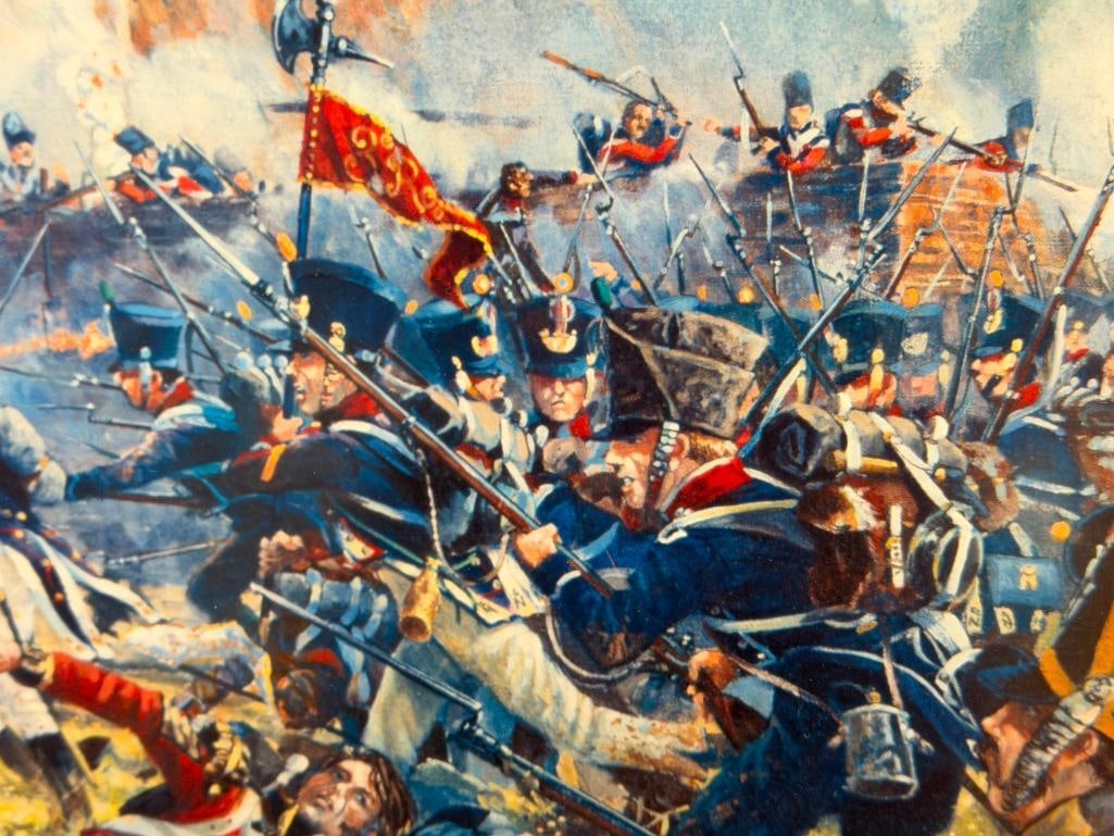 MARK CHURMS LIMITED EDITION PRINT TITLED HOUGOMONT BATTLE OF WATERLOO NAPOLENIC WAR SCENE - 5