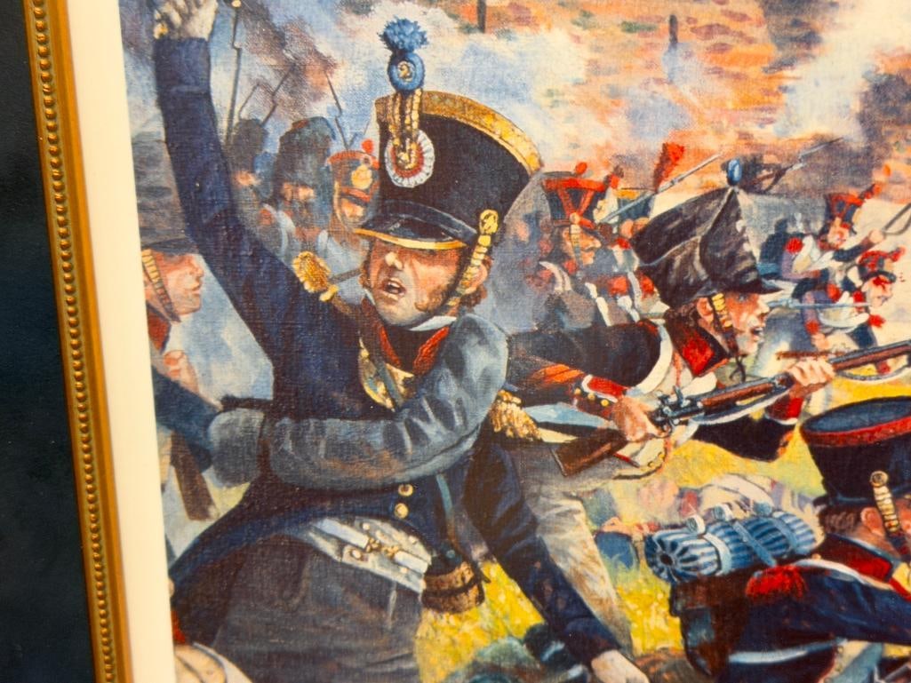 MARK CHURMS LIMITED EDITION PRINT TITLED HOUGOMONT BATTLE OF WATERLOO NAPOLENIC WAR SCENE - 6