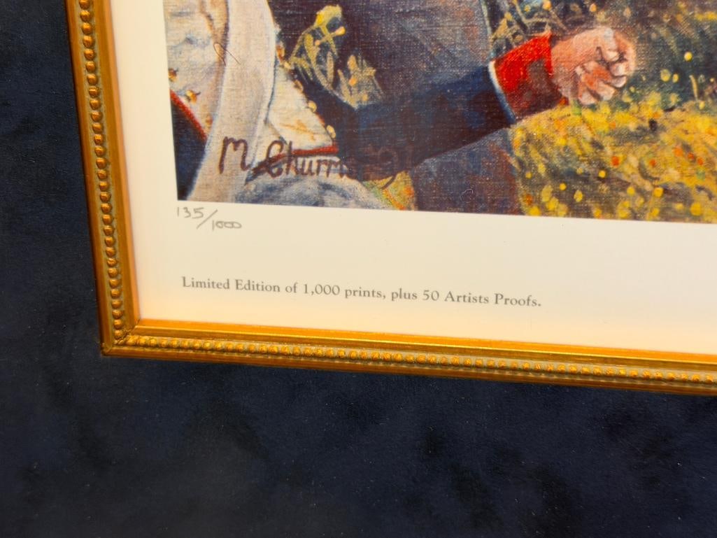 MARK CHURMS LIMITED EDITION PRINT TITLED HOUGOMONT BATTLE OF WATERLOO NAPOLENIC WAR SCENE - 7
