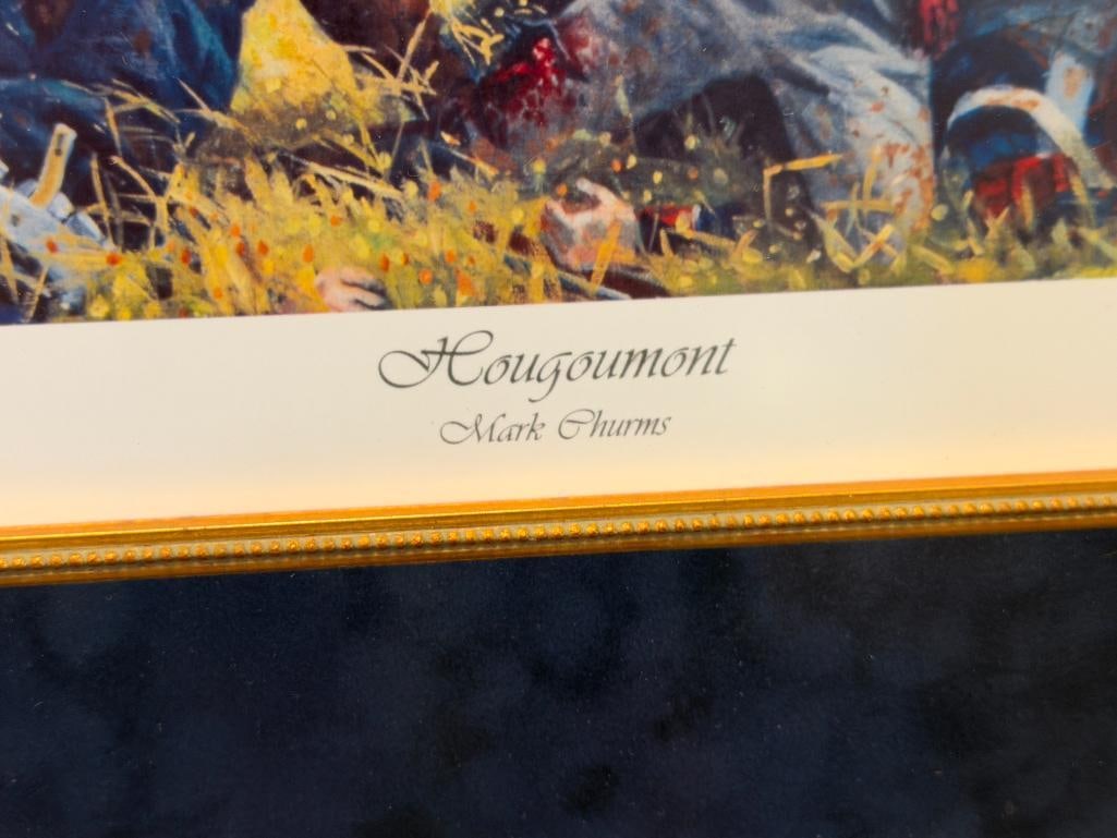 MARK CHURMS LIMITED EDITION PRINT TITLED HOUGOMONT BATTLE OF WATERLOO NAPOLENIC WAR SCENE - 8