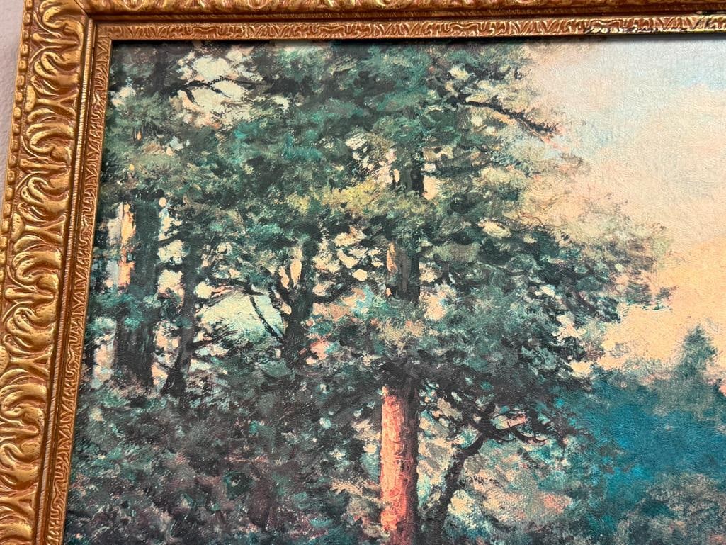 ROBERT WOOD VINTAGE PRINT ON BOARD LANDSCAPE TITLED MAJESTIC PEAKS - 4