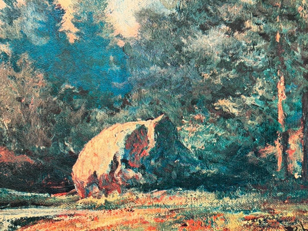 ROBERT WOOD VINTAGE PRINT ON BOARD LANDSCAPE TITLED MAJESTIC PEAKS - 6