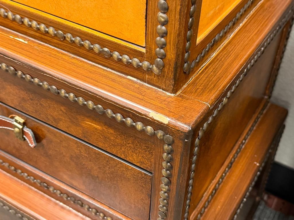 VINTAGE STYLED STACKED LUGGAGE SUITCASES ACCENT CHEST - 5