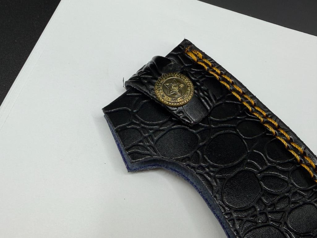 DAMASCUS STEEL ALASKAN ULU STYLE FIXED BLADE KNIFE - 8