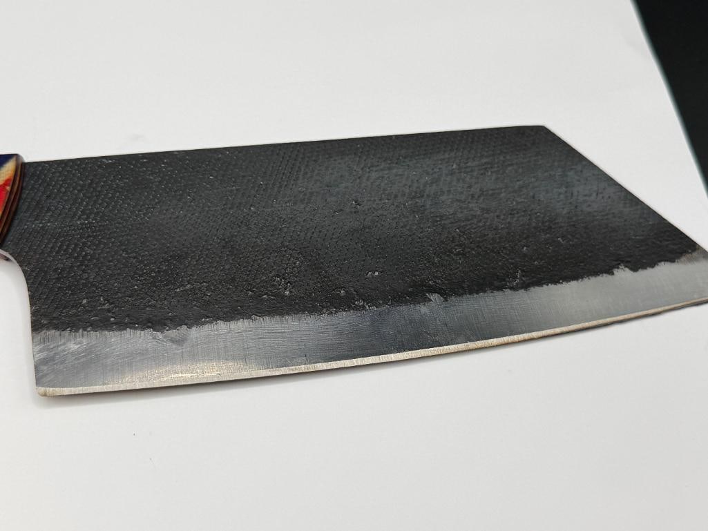 FORGED CARBON STEEL FIXED BLADE CLEAVER KNIFE - 2