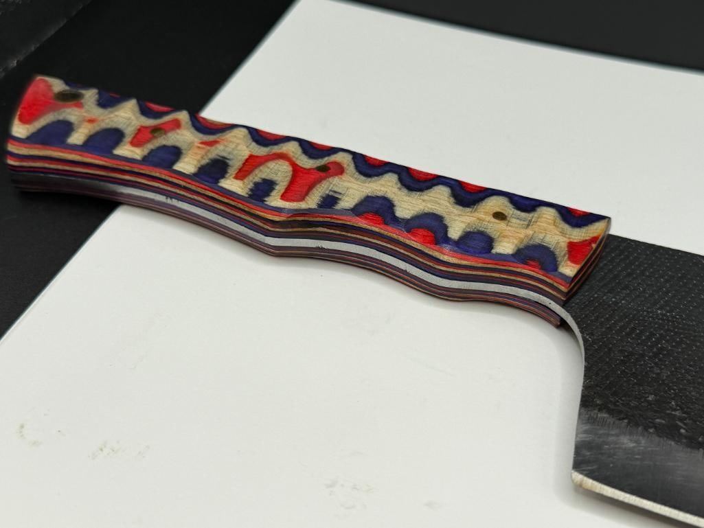 FORGED CARBON STEEL FIXED BLADE CLEAVER KNIFE - 4