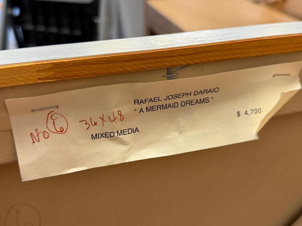 RAFAEL JOSEPH DARAIO SON TO INNCOCENZO DARAIO ORIGINAL MIXED MEDIA PAINTING TITLED A MERMAIDS DREAM - 8