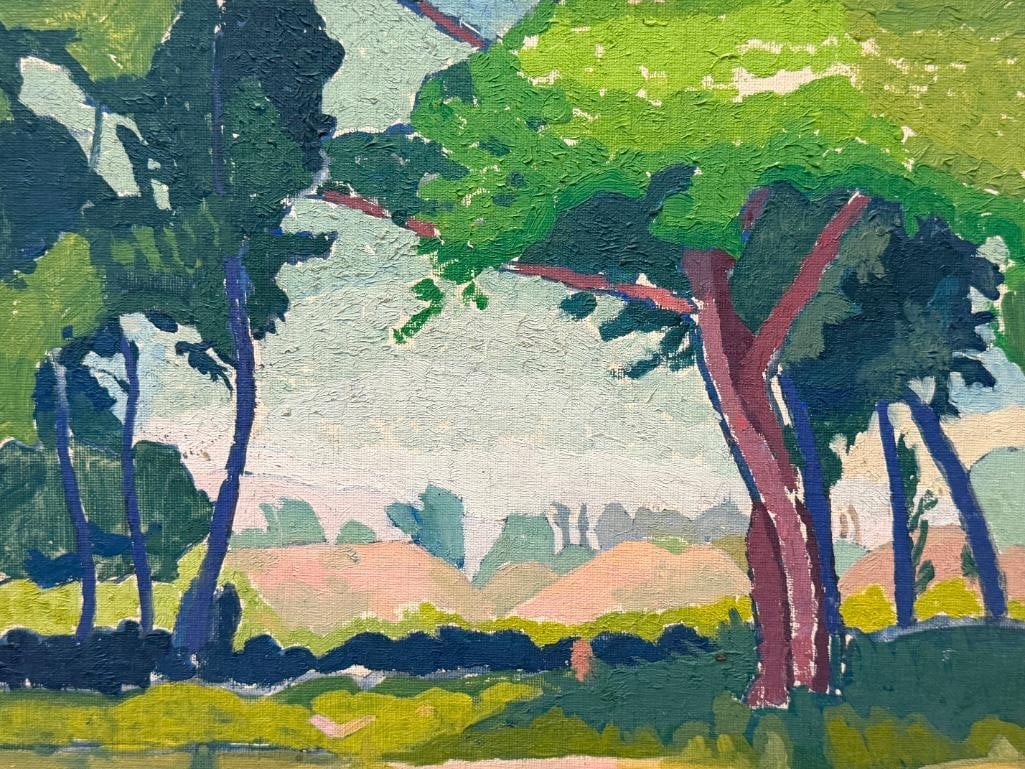 TULITA WESTFALL MONTEREY, CA ARTIST ORIGINAL OIL ON BOARD PAINTING CYPRESS TREES LANDSCAPE 1925 - 2