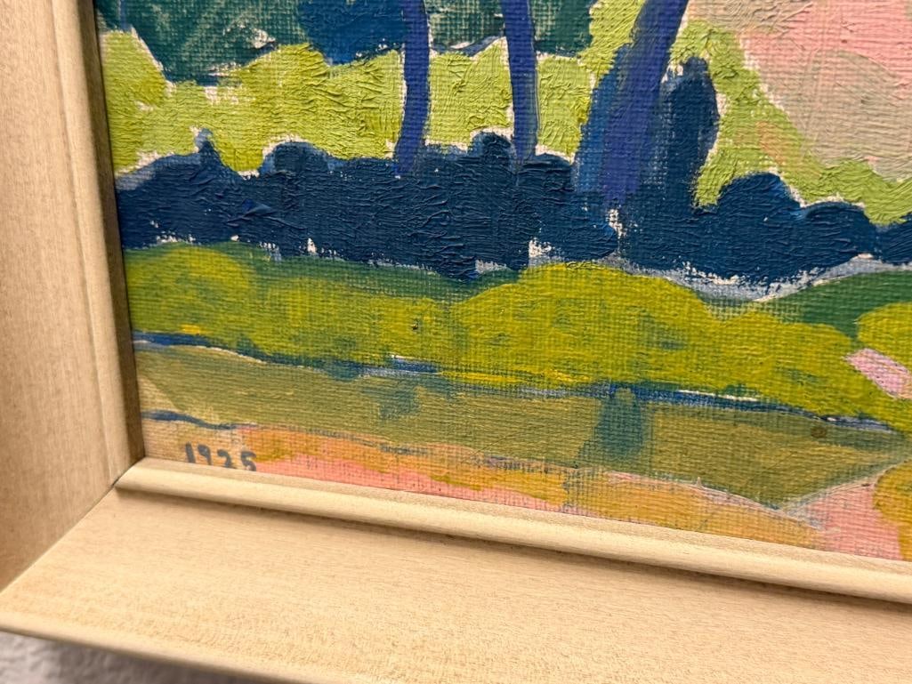 TULITA WESTFALL MONTEREY, CA ARTIST ORIGINAL OIL ON BOARD PAINTING CYPRESS TREES LANDSCAPE 1925 - 4