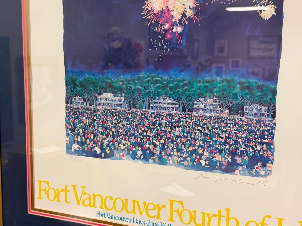 FORT VANCOUVER FOURTH OF JULY 1985 LIMITED EDITION POSTER BY ARTIST CRAIG NO. 390/500 - 3