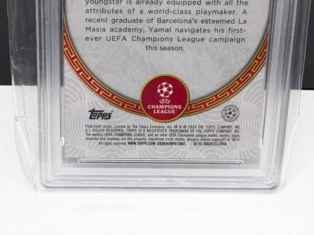 2023-24 TOPPS JADE ED UCC #NY7 LAMINE YAMAL CHINESE NEW YEAR FUTBOL / SOCCER ROOKIE CARD PSA NM-M... - 10