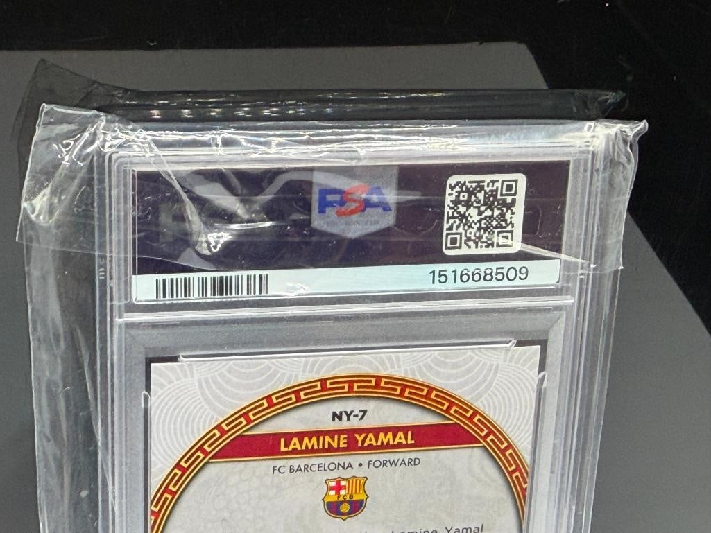 2023-24 TOPPS JADE ED UCC #NY7 LAMINE YAMAL CHINESE NEW YEAR FUTBOL / SOCCER ROOKIE CARD PSA NM-M... - 12