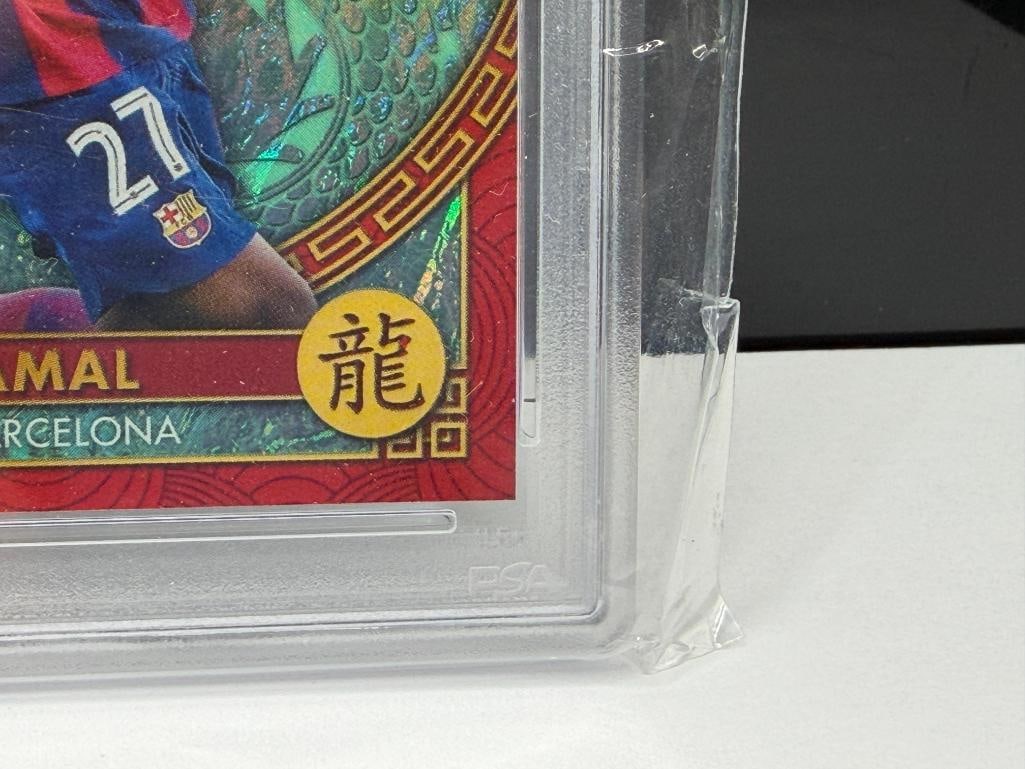 2023-24 TOPPS JADE ED UCC #NY7 LAMINE YAMAL CHINESE NEW YEAR FUTBOL / SOCCER ROOKIE CARD PSA NM-M... - 6