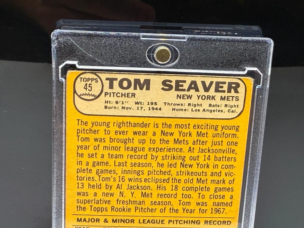 1968 TOPPS #45 TOM SEAVER ALL-STAR ROOKIE BASEBALL CARD - 8
