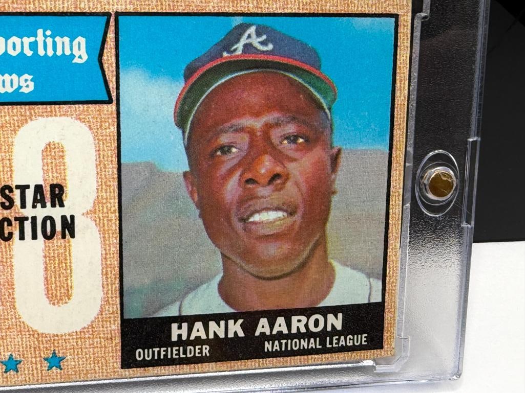 1968 TOPPS #370 THE SPORTING NEWS ALL STAR SELECTION HANK AARON BASEBALL CARD - 2
