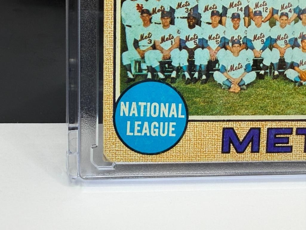 1968 TOPPS #401 NEW YORK METS TEAM BASEBALL CARD - 3