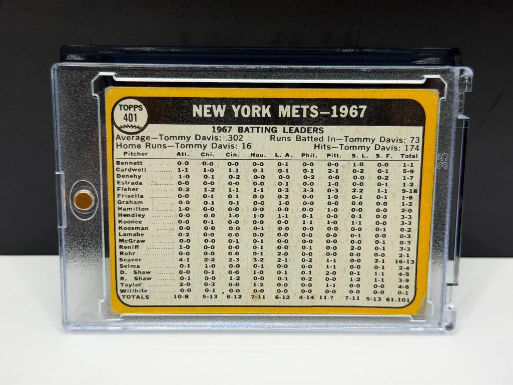 1968 TOPPS #401 NEW YORK METS TEAM BASEBALL CARD - 7