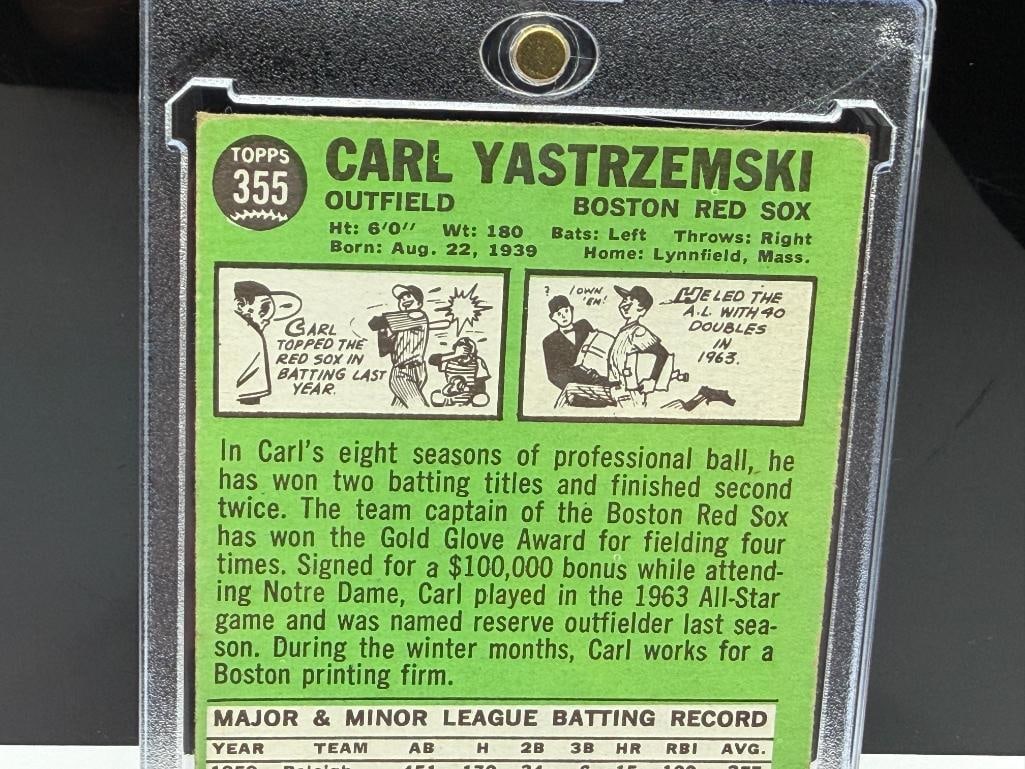 1967 TOPPS #355 CARL YASTRZEMSKI BASEBALL CARD - 9