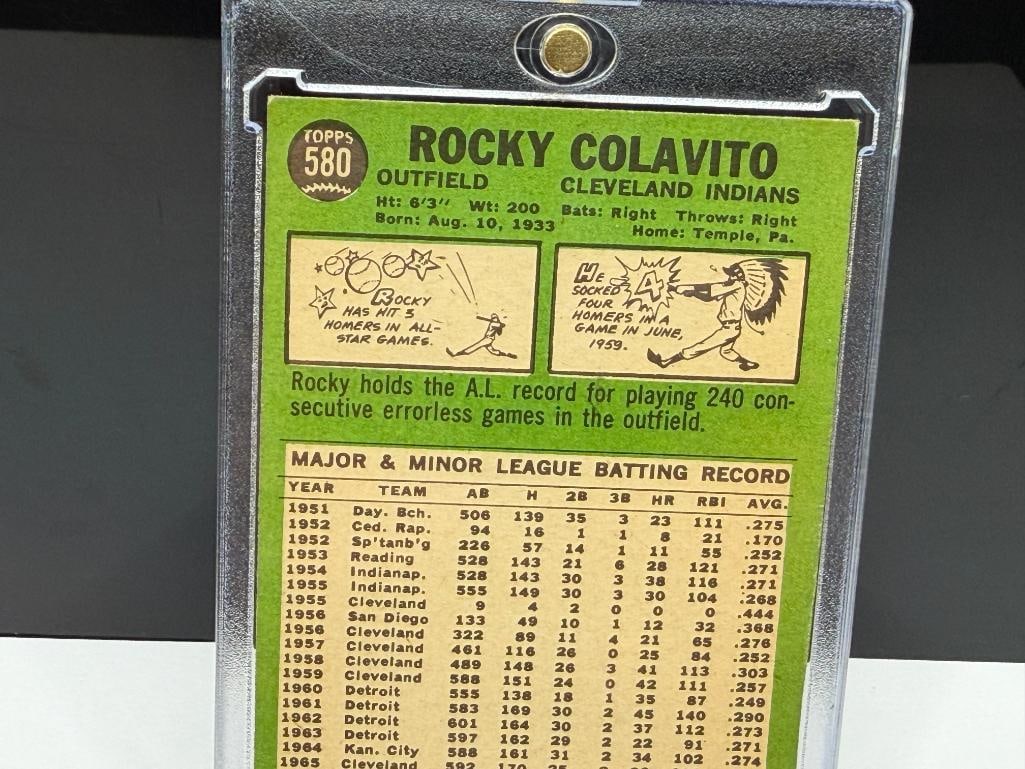 1967 TOPPS #580 ROCKY COLAVITO BASEBALL CARD - 7
