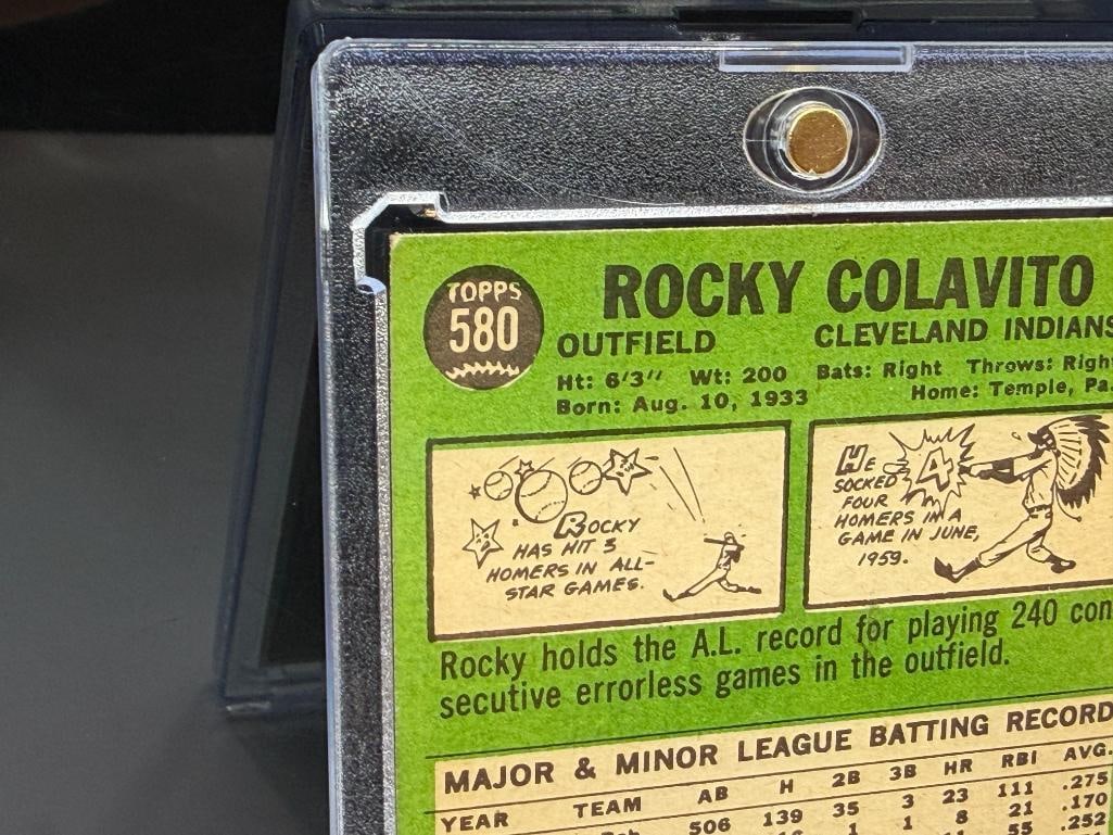 1967 TOPPS #580 ROCKY COLAVITO BASEBALL CARD - 8