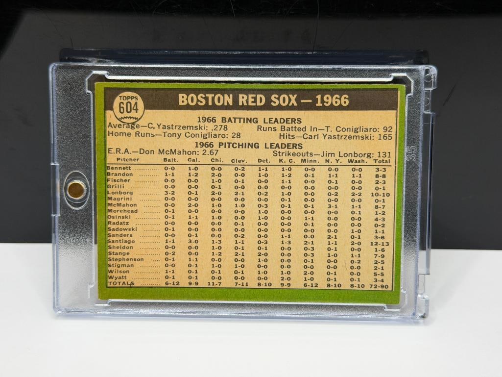 1967 TOPPS #604 BOSTON RED SOX TEAM BASEBALL CARD - 7