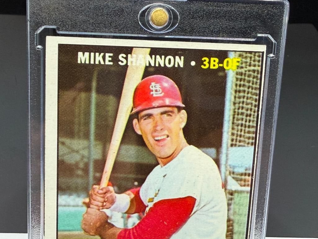 1967 TOPPS #605 MIKE SHANNON BASEBALL CARD - 2