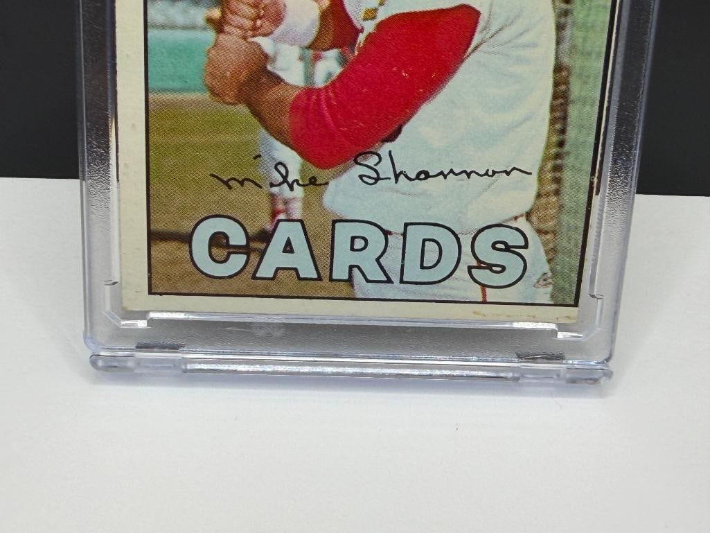 1967 TOPPS #605 MIKE SHANNON BASEBALL CARD - 3
