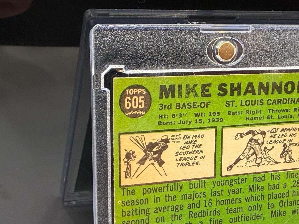 1967 TOPPS #605 MIKE SHANNON BASEBALL CARD - 9