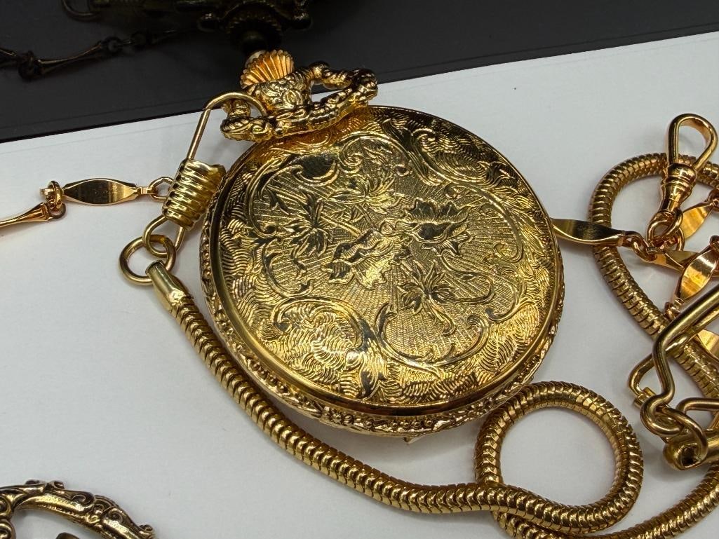 TWO MODERN GOLD TONE HUNTER'S CASE POCKET WATCHES INCLUDING MAJESTRON AND CARIOLE ANTI-MAGNETIC - 5