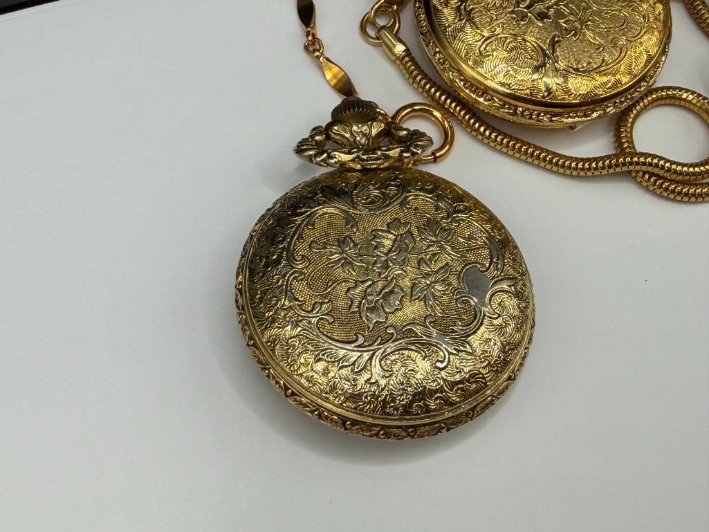 TWO MODERN GOLD TONE HUNTER'S CASE POCKET WATCHES INCLUDING MAJESTRON AND CARIOLE ANTI-MAGNETIC - 8