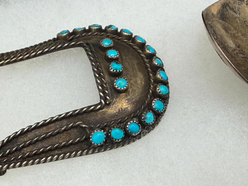 COLLECTION OF NAVAJO AND SOUTHWEST STERLING SILVER JEWELRY INCLUDING TURQUOISE AND CORAL PIECES - 11
