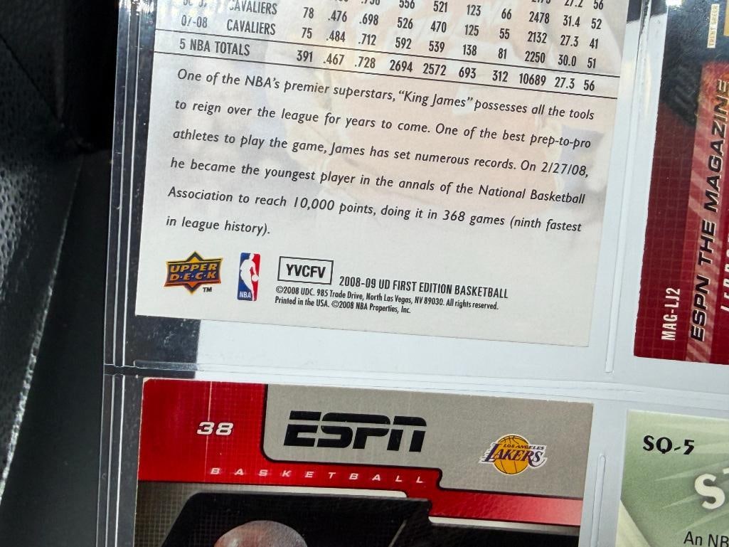 15 COLLECTIBLE NBA BASKETBALL AND MLB BASEBALL CARDS INCLUDING LEGENDS LIKE KOBE, LEBRON, AND JOR... - 15