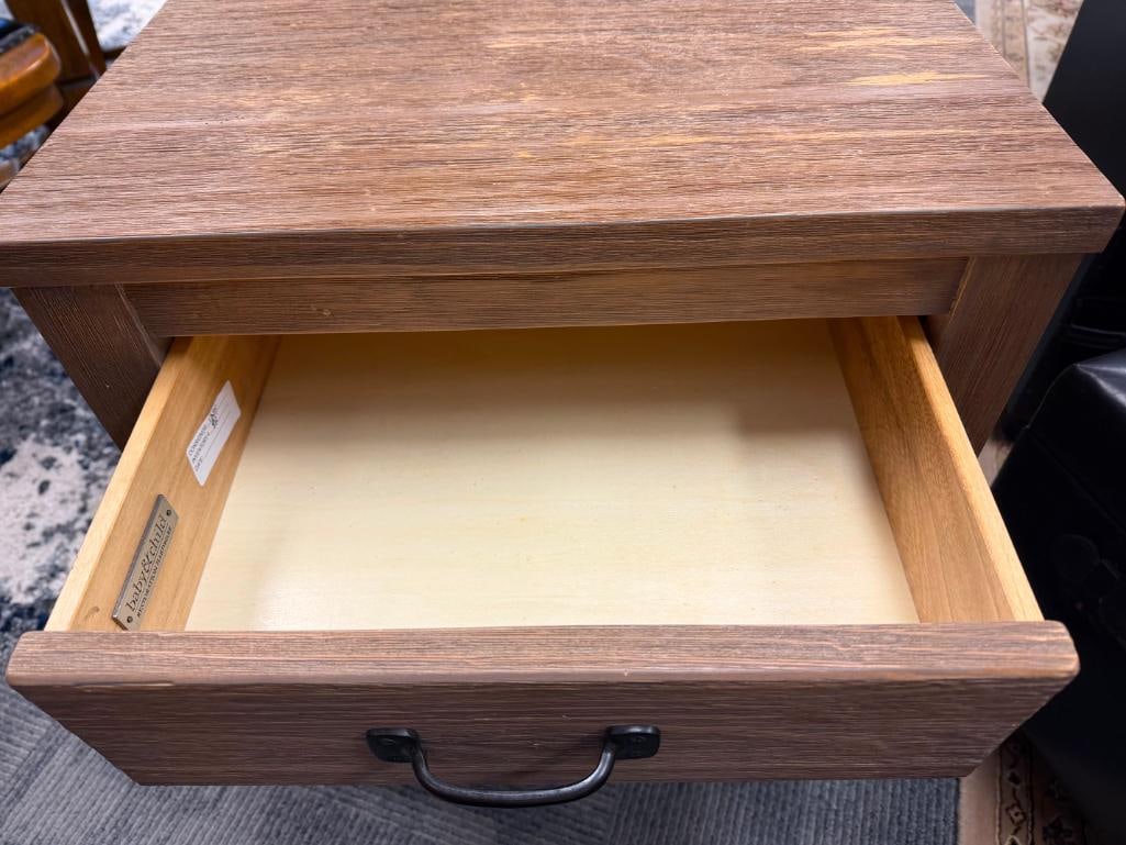 BABY & CHILD RESTORATION HARDWARE SINGLE DRAWER NIGHT STAND WITH OPEN BOTTOM - 10