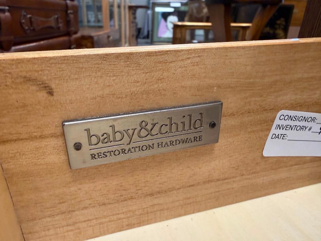BABY & CHILD RESTORATION HARDWARE SINGLE DRAWER NIGHT STAND WITH OPEN BOTTOM - 11
