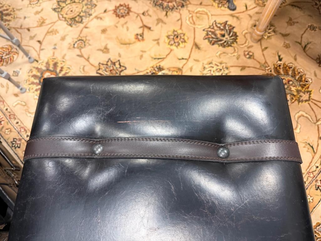 FAUX LEATHER VINTAGE STYLED TRUNK CHEST WITH STORAGE DRAWERS - 8