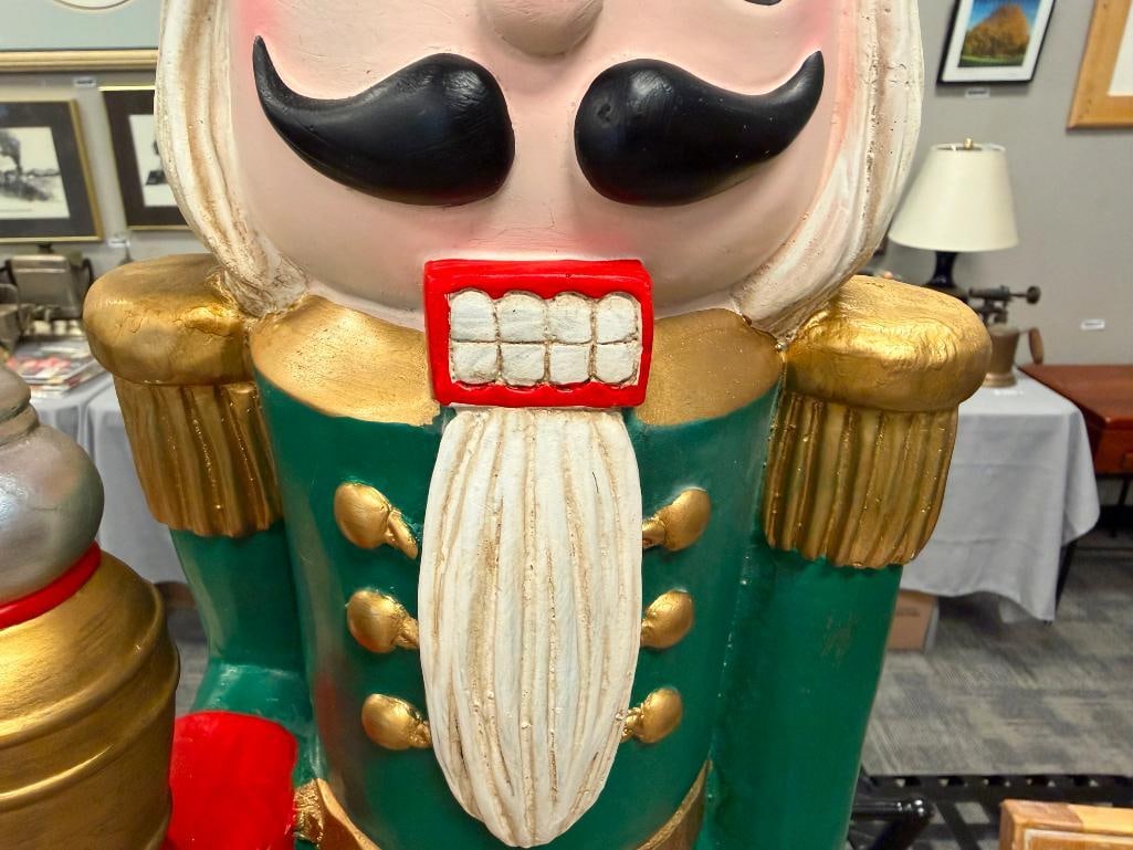 LARGE RESIN HAND PAINTED NUTCRACKER HOLIDAY DECOR SOLDIER STATUE - 6
