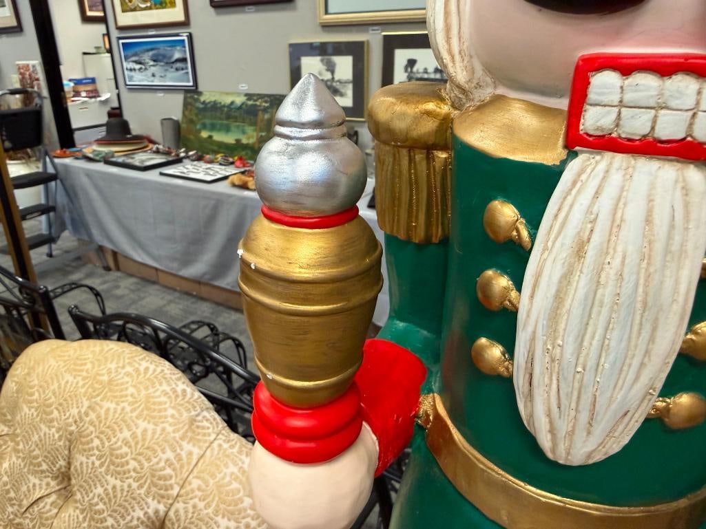 LARGE RESIN HAND PAINTED NUTCRACKER HOLIDAY DECOR SOLDIER STATUE - 9