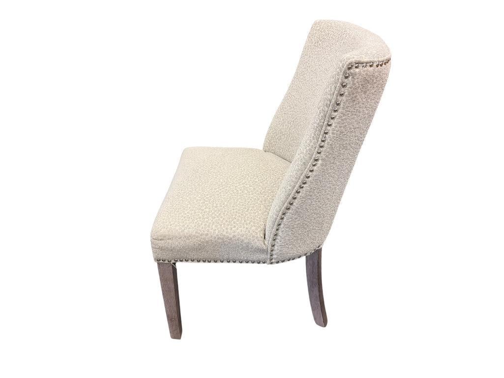 HOME DEC FAR EAST PAIR OF CONTEMPORARY UPHOLSTERED SIDE CHAIRS WITH SILVER NAILHEAD TRIM - 4