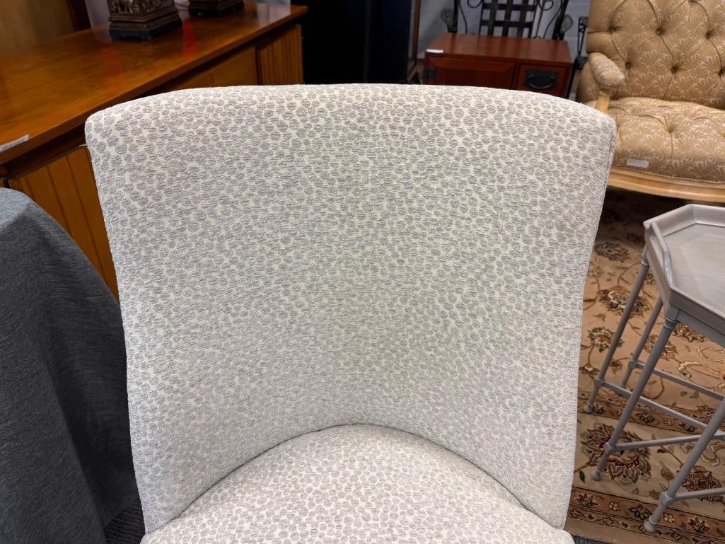 HOME DEC FAR EAST PAIR OF CONTEMPORARY UPHOLSTERED SIDE CHAIRS WITH SILVER NAILHEAD TRIM - 6