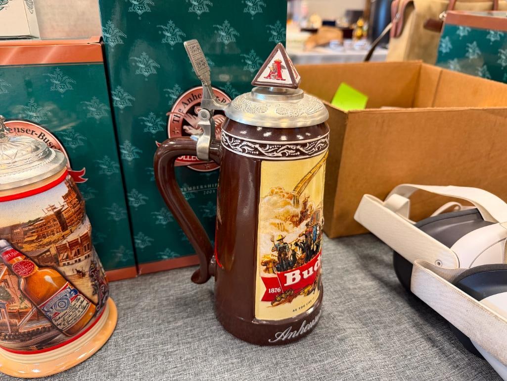 ANHEUSER-BUSCH 1999 AND 2003 MEMBERSHIP STEINS THE GOLDEN AGE OF BREWING AND HISTORICAL ADVERTISING - 11