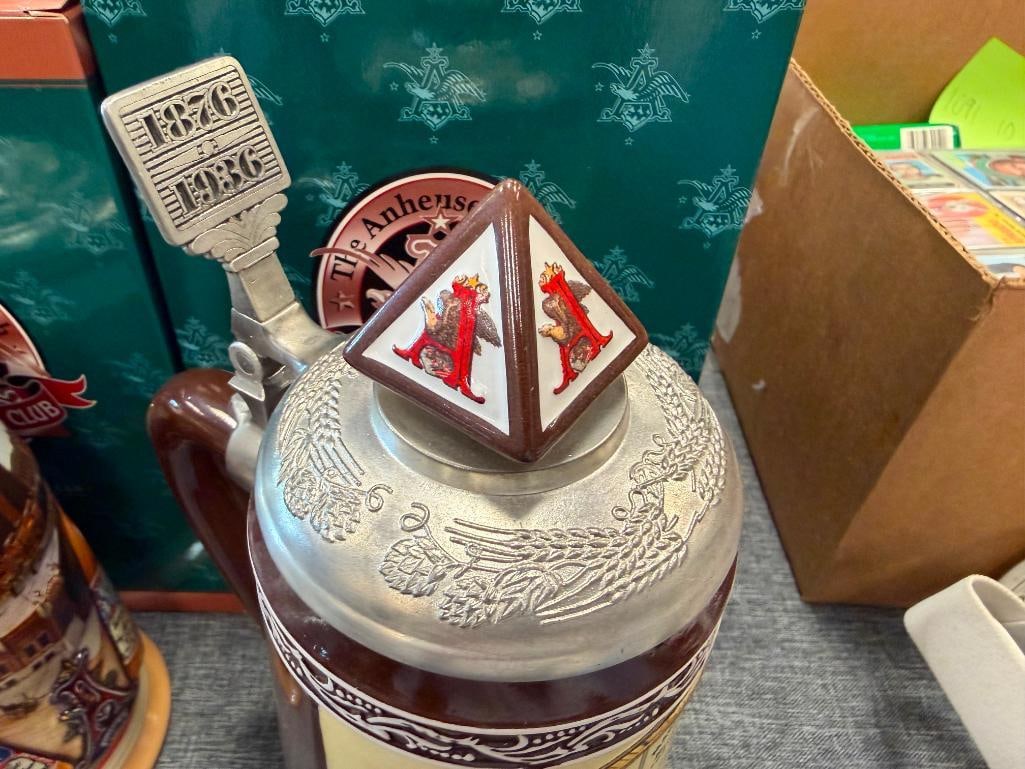 ANHEUSER-BUSCH 1999 AND 2003 MEMBERSHIP STEINS THE GOLDEN AGE OF BREWING AND HISTORICAL ADVERTISING - 13