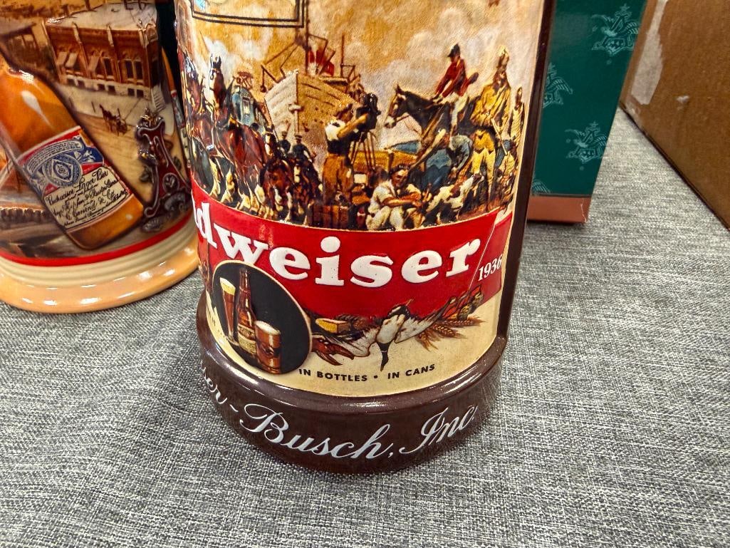 ANHEUSER-BUSCH 1999 AND 2003 MEMBERSHIP STEINS THE GOLDEN AGE OF BREWING AND HISTORICAL ADVERTISING - 15